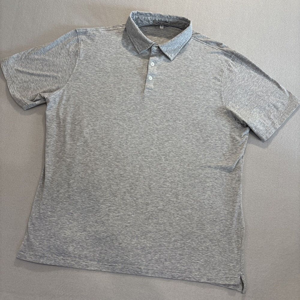 Peter Millar XL GRAY Polo PIMA COTTON Polo Golf Shirt ~ EXCELLENT QUALITY ~ SOFT